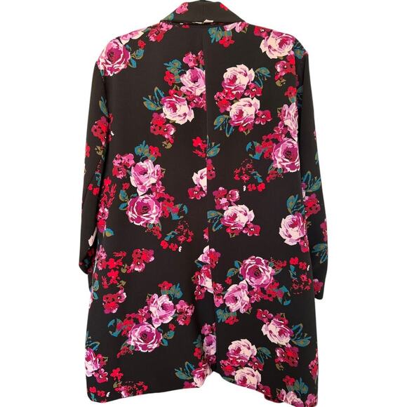 Lane Bryant Women's Plus Size Floral Blazer Size 18/20 Ruched Sleeves - Picture 7 of 7